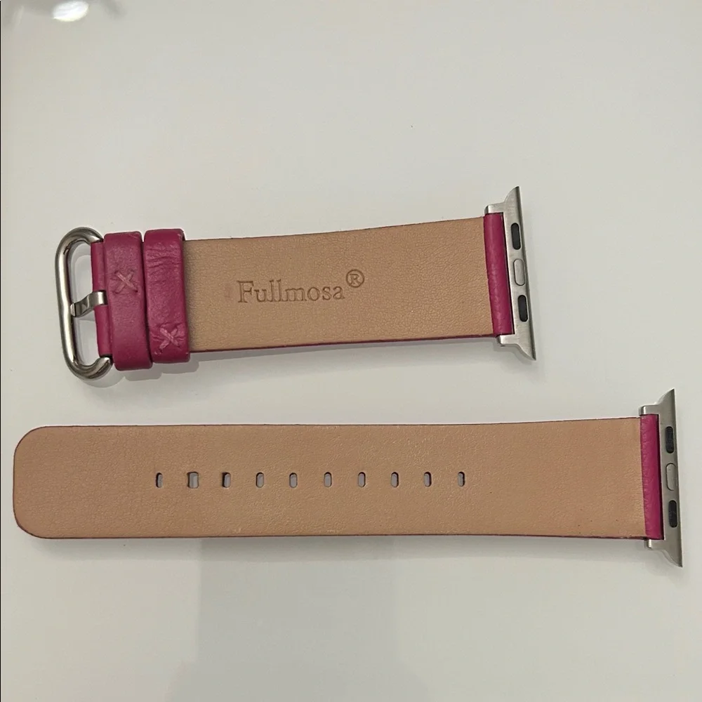 Fullmosa Pink Leather Apple Watch Band, 42mm